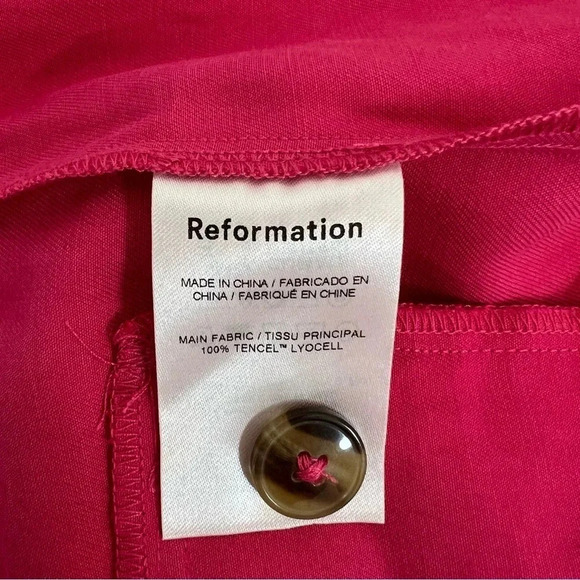 Reformation Mason Dress Pants Pleated Wide Leg Pink Barbiecore Dressy Size 2 - Picture 10 of 12